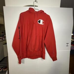 Champion Reverse Weave Hoodie – Red, Size M, Vintage Look, Style GF68T2WC